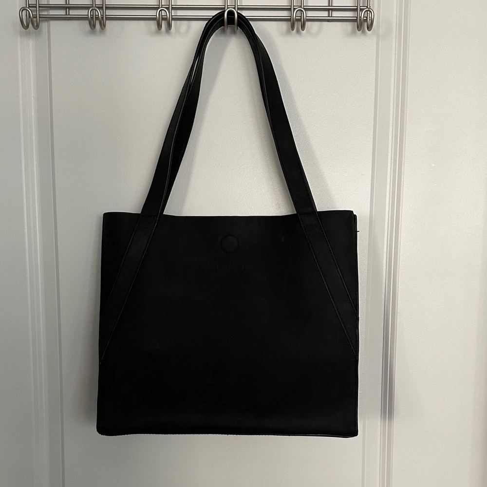 L.L. Bean Stonington Full-Grain Leather Tote - Black